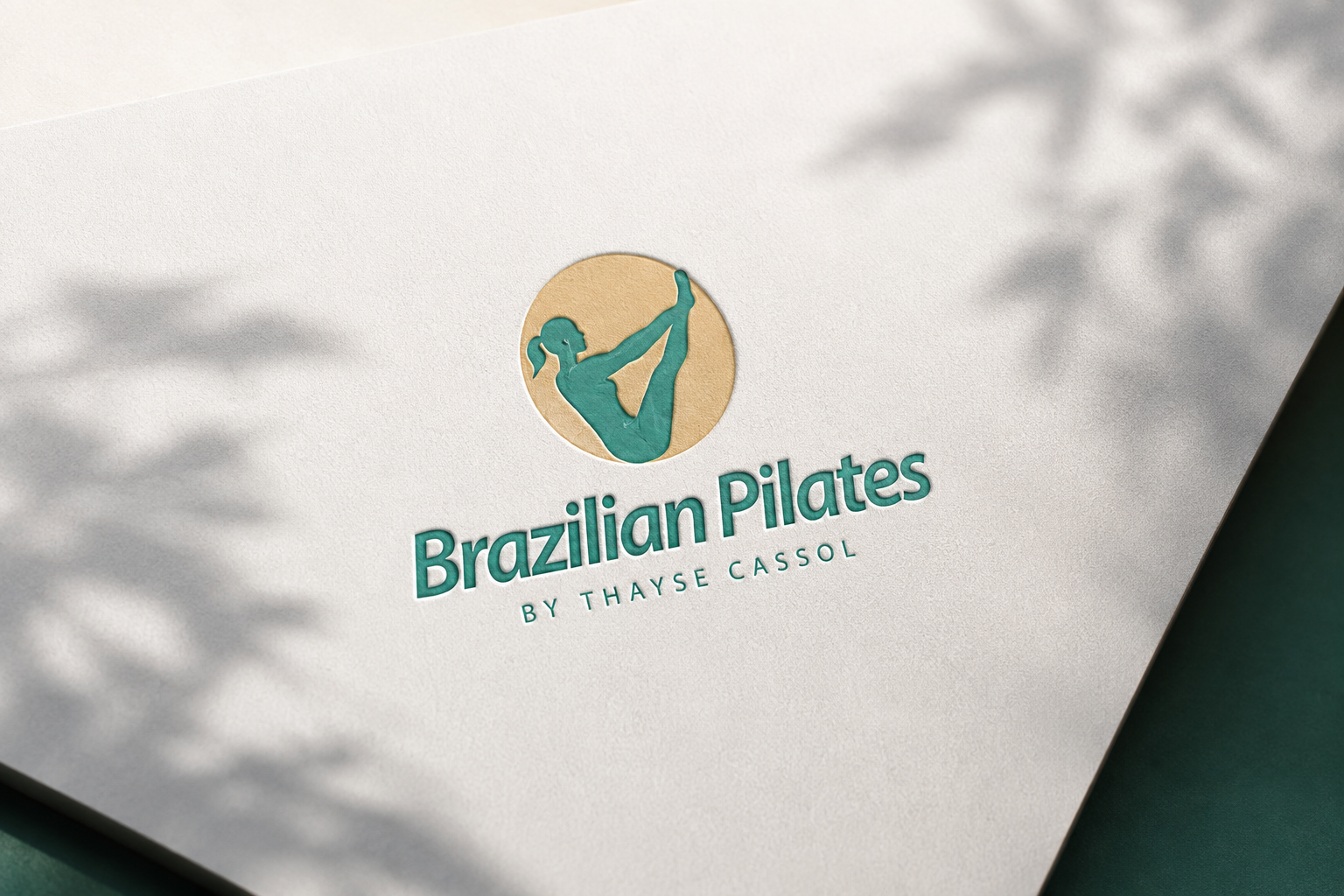 Brazilian Pilates logo embossed on paper